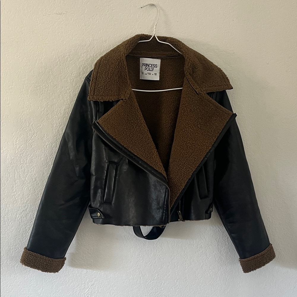 Princess Polly Black and Brown Bomber Jacket